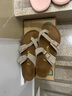 Devo夏季新款軟木真皮沙灘拖鞋同款涼鞋勃肯平底外穿女休閑拖鞋26291 灰色反絨皮 38 （建議拍小一碼） 曬單實(shí)拍圖
