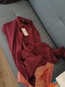 皮爾卡丹（pierre cardin）高檔保暖襯衫男加絨加厚冬季男士冰絲無(wú)痕免燙抗皺襯衣商務(wù)休閑 酒紅色 23001  加絨 2XL 180 建議155-175斤左右 曬單實(shí)拍圖