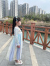 奧蒙威女童漢服裙兒童古裝連衣裙小女孩超仙唐裝襦裙古風(fēng)演出服MR-01 藍帶 150 曬單實(shí)拍圖