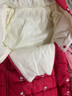 紅唇珊嬰兒連體衣冬季加厚爬爬服連帽外出服新款羽絨棉服套裝新生兒衣服 大紅 曬單實(shí)拍圖