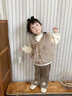 G.DUCKKIDS小黃鴨女童加絨套裝冬季新款女孩毛毛衣三件套女寶寶洋氣時(shí)髦衣服 深卡其布色 80碼(建議8-10公斤 12-24個(gè)月) 曬單實(shí)拍圖