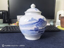 瓷都窯火景德鎮手繪山水茶葉罐陶瓷 大號防潮密封青花瓷普洱醒茶罐儲物罐 山水將軍罐 曬單實(shí)拍圖