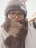 納斯迪倫鯊魚(yú)帽子女秋冬季韓版新款條紋圍巾套裝百搭保暖毛絨圍脖毛線(xiàn)帽冬天 曬單實(shí)拍圖