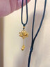 瑞諾黃金蓮花吊墜女足金蓮蓬流蘇項鏈鎖骨鏈生日情人節禮物送女友 項鏈包裝禮盒不含項鏈 曬單實(shí)拍圖