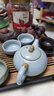 龍寅茶具套裝茶壺整套汝窯陶瓷家用功夫泡茶器辦公泡茶壺茶杯 福豬壺一壺兩杯（粉青）1件 曬單實(shí)拍圖