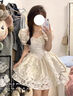 妙奕嘉連衣裙女純欲裙子夏天女裝2025新款夏季少女感新品衣服小個(gè)子女裙 提花泡泡袖收腰公主裙 XL 【建議110-120斤】 曬單實(shí)拍圖