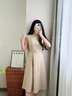 clotho Rennie品牌法式氣質(zhì)連衣裙女2025年夏季新款通勤收腰顯瘦時(shí)尚減齡連衣裙 卡其色 M 曬單實(shí)拍圖