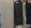 羽絨服男女情侶立領(lǐng)刺繡logo防風(fēng)保暖白鴨絨百搭拼接大碼工裝外套 黑色 L 曬單實(shí)拍圖