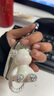 赤鯊適用比亞迪鑰匙套海豚漢宋plusdmi唐秦plusdmi元plus海豹殼包扣女 B款白殼+白鉆編織繩+白熊 曬單實(shí)拍圖