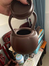 尊壺 紫砂壺提梁壺燒水煮茶壺大號茶具泡茶壺可搭電陶爐炭火爐煮茶器 瓜棱提梁 紫泥 曬單實(shí)拍圖