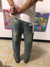 夏洛歐牛仔褲男款2025春夏季美式高街水洗夏季寬松直筒破洞九分褲子男士 B905懷舊藍(lán) 31 【推薦130-140斤】 曬單實(shí)拍圖