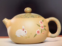 尊壺宜興紫砂壺西施壺手工茶具國工泡茶壺禮盒裝 泥繪玉兔西施210cc 曬單實拍圖