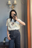 ELAND【索羅娜涼感】衣戀T恤女胸口玫瑰花圓領短袖2025夏季新款 象牙白/白色(39)Ivory S /160 曬單實拍圖
