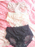 GG VH CK品牌輕奢內褲女夏季薄款蕾絲三角褲女士純棉襠抗菌性感大碼短褲女 深灰+墨綠+黑色 3條 M 80-100斤 曬單實(shí)拍圖
