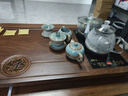有濟茶盤茶具套裝全自動燒水壺底部上水一體家用辦公排水式泡茶臺整套 圓窗福滿+龍騰哥窯+底部上水 10件 曬單實拍圖
