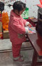 芬騰 兒童睡衣加厚三層夾棉女童冬季新款貝貝絨可愛(ài)家居服套裝1 芙蓉粉 110 曬單實(shí)拍圖