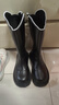 芭比童鞋女童時(shí)裝高筒皮靴女孩蝴蝶結單里長(cháng)筒靴子DA6096黑色35碼 曬單實(shí)拍圖