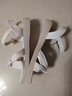 品牌斷碼超軟底涼鞋女2026新款夏季真皮平底低跟一字帶女鞋 米白色 36 標準碼 曬單實(shí)拍圖
