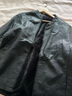 皮爾卡丹（pierre cardin）新款真皮皮衣男修身立領(lǐng)綿羊皮外套商務(wù)休閑大碼皮夾克針織 8055黑色 4XL 170-190斤 曬單實(shí)拍圖