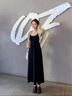 妃莉杋（FeiLiFan）法式連衣裙女裝2025新款春季穿搭一整套針織開衫氣質(zhì)顯瘦長裙子女 卡其色外套+黑色連衣裙 M 曬單實(shí)拍圖