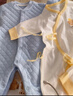 棉芹嬰兒衣服秋冬季寶寶加棉初生加厚內衣幼兒外出服新生兒衣服春秋裝 【菱格藍+米杏】2件裝（保暖款） 59碼(建議1-3個(gè)月8-12斤) 曬單實(shí)拍圖