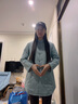 衣瑾帛社棉衣女中長(cháng)款冬季復古民族風(fēng)盤(pán)扣長(cháng)袖棉麻棉服女加厚保暖襖子 藍色 均碼 尺寸(cm)胸圍106衣長(cháng)81肩寬40 曬單實(shí)拍圖