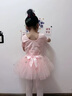 舞東方兒童舞蹈服女童練功服春夏季中國舞跳舞芭蕾舞裙幼兒短袖演出服裝 藕粉色【短袖】 130 (身高120-130厘米) 曬單實(shí)拍圖