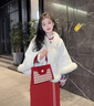 伊梵絡(luò )紅色新娘結婚包包女2024新款山茶花單肩斜挎包質(zhì)感珍珠手提包 紅色 曬單實(shí)拍圖