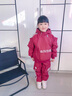 mlgt kids童裝男童加絨套裝冬季新款兒童加厚保暖外套男寶寶夾棉衣服 紅色 90 cm 曬單實(shí)拍圖