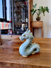 尋汝汝窯茶寵擺件龍年生肖新年春節(jié)送禮物天青色汝瓷可養(yǎng)開片高檔茶玩 天青-流水游龍茶寵 曬單實拍圖