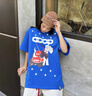 MEDM PLAY潮牌GOODBRAND 雪納瑞印花輕奢時尚短袖T恤男女同款夏季重磅半袖 藍(lán)色 L 曬單實拍圖