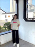 amber heey褲子女休閑褲寬松薄款顯瘦闊腿褲2025垂墜感ins潮百搭直筒夏季 黑色 M 建議90-105斤 曬單實(shí)拍圖