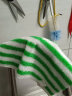 青柚（Cyan pomelo）出口双层竹纤维洗碗巾加厚吸水家务清洁布不沾油厨房油污家用抹布 QY-066绿白条27×30cm(五条装） 实拍图