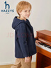 哈吉斯（HAZZYS）品牌童裝男童風(fēng)衣秋新品三防透氣彈力夾棉保暖連帽厚外套 曬單實(shí)拍圖