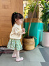 幼歌（YOUGE）【阿克蘇好棉】嬰幼兒春季手工鉤花花朵開(kāi)衫舒適毛衣 淺杏 90 cm 曬單實(shí)拍圖
