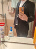 羅蒙（ROMON）大碼西服套裝男士定制加肥加大胖子小西裝男商務(wù)正裝寬松新郎結(jié)婚 雙扣黑色西服+馬甲+襯衫+褲子 5XL (加8件禮品) 曬單實(shí)拍圖