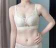 藍色愛琴海無鋼圈小胸顯大四排扣聚攏內(nèi)衣女上托收副乳胸罩防下垂文胸套裝 膚色套裝 80B /36B 曬單實拍圖