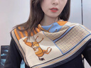 CHALL KITTY真絲絲巾桑蠶絲巾女小方巾高檔2026媽媽生日禮物教師節禮物送老師 橫戈盤(pán)馬-品牌高檔高級感 曬單實(shí)拍圖
