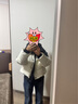 太平鳥女裝羽絨服短款撞色女立領(lǐng)時(shí)尚保暖防風(fēng)面包服外套 白色 XS 曬單實(shí)拍圖
