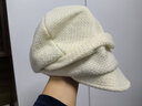 卡蒙（Kenmont）純色后托綿羊毛氣質(zhì)鴨舌貝雷帽女顯臉小秋冬英倫百搭八角帽新5253 米白色 適用頭圍 (55.5-58cm) 曬單實(shí)拍圖