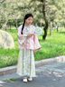 IVY HOUSE常春藤兒童裝女童2024年秋新款  新中式國風(fēng)馬面裙套裝漢服親子裝 粉紅色 140 cm 曬單實(shí)拍圖