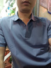 金利來(lái)【含桑蠶絲/涼感透氣】夏季短袖T恤男商務(wù)休閑Polo衫 藍色-35 XL 曬單實(shí)拍圖