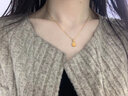 中國(guó)黃金（CHINA GOLD）黃金吊墜爆閃小方糖項(xiàng)鏈足金吊墜送老婆女友生日情人節(jié)禮物 吊墜約0.95g+k金鏈約0.6g+玫瑰禮盒 曬單實(shí)拍圖