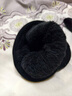 REBE LONA秋冬帽子手套圍巾套裝針織帽加絨套頭毛線(xiàn)帽圍脖三件套 黑色 均碼 曬單實(shí)拍圖