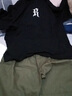 聲猴夏天套裝男士短袖純棉T恤寬松百搭潮流衣服痞帥休閑短褲兩件套潮 黑色+綠色短褲【二件套】 XL 曬單實拍圖