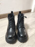 天美意馬丁靴商場(chǎng)同款女休閑時(shí)尚百搭增高女短靴BI601DD3 黑色（羊毛里） 37 曬單實(shí)拍圖
