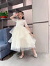 小咔衣濃（Xiaokayinong）兒童禮服公主裙長(cháng)袖花童婚禮蓬蓬紗女童主持人鋼琴演奏演出服夏季 香檳色L068中袖長(cháng)款 160 曬單實(shí)拍圖