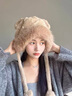 CHALL KITTY小熊帽子女士秋冬季加厚保暖毛絨護耳帽加絨雷鋒帽子送女朋友老婆 卡其-高檔實(shí)用時(shí)尚高級感禮盒裝 曬單實(shí)拍圖