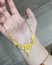 歐顏黃金三生花項(xiàng)鏈女新款999足金花月佳期花朵吊墜結(jié)婚嫁套鏈鎖骨鏈 999足金/支持克重多退少補(bǔ) 曬單實(shí)拍圖