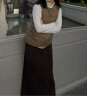 无印良品（MUJI）女式 灯芯绒 A字裙 长半身裙女秋冬款裙子 BE09CC3A 深棕色 M(160/66A) 实拍图